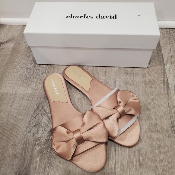NEW Charles David Collection Slipper Sandals Blush - Picture 2 of 3